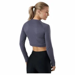 Molly Seamless Ls Crop Top Blue