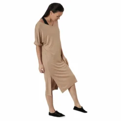 Neora Ss Fold Up Dress Beige