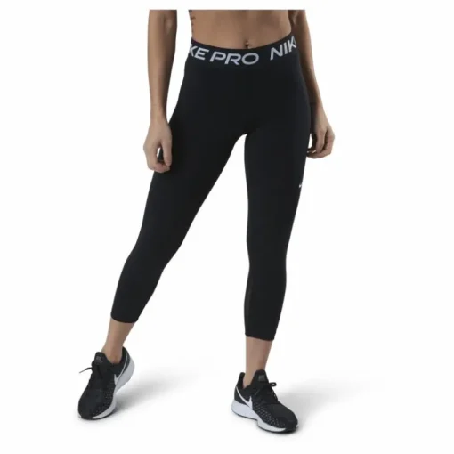 Nike Pro 365 Women's Mid-Rise Crop Leggings BLACK/WHITE