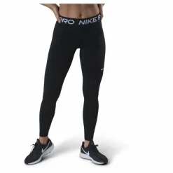 Nike Pro Women's Mid-Rise Mesh-Paneled Leggings BLACK/WHITE