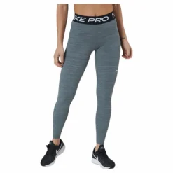 Nike Pro Women's Mid-Rise Mesh-Paneled Leggings SMOKE GREY/HTR/BLACK/WHITE