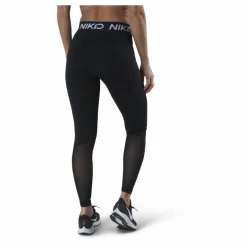 Nike Pro Women's Mid-Rise Mesh-Paneled Leggings BLACK/WHITE