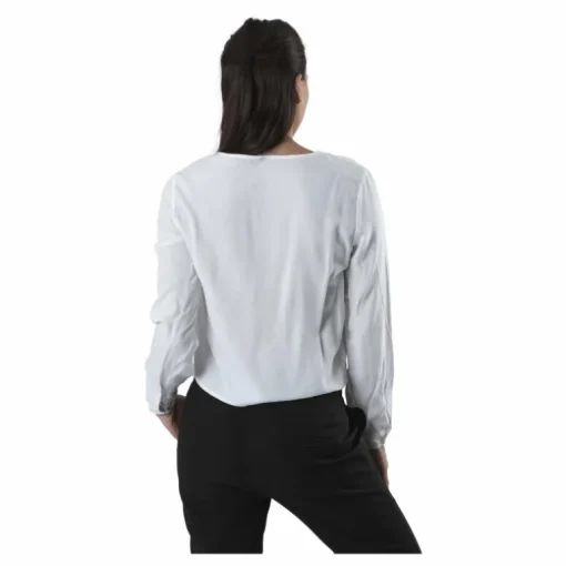 Nina Life L/S Tie Shirt Wvn White