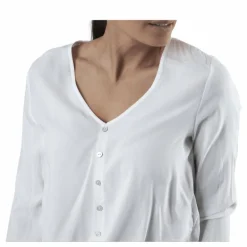 Nina Life L/S Tie Shirt Wvn White