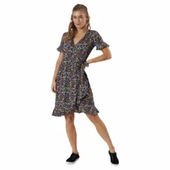Olivia S/S Wrap Dress Wvn Black
