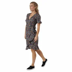 Olivia S/S Wrap Dress Wvn Black
