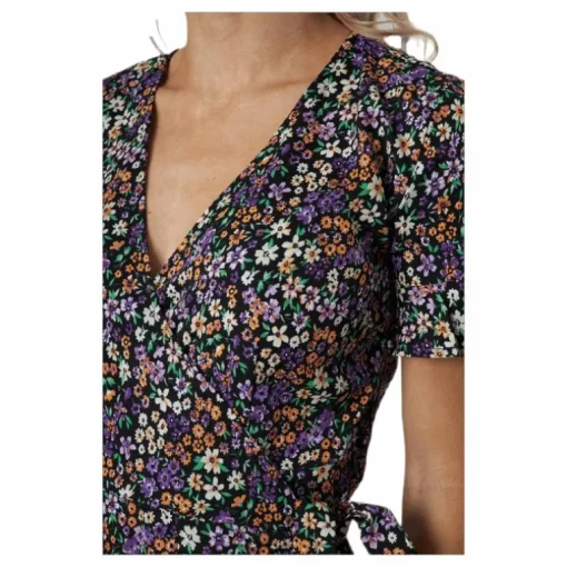 Olivia S/S Wrap Dress Wvn Black