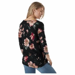 Onlelcos 4/5 Aop Top Jrs Noos Black W/jasmin Flower 15