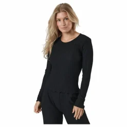 Onlnella L/s O-neck Rib Top No Black