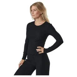 Onlnella L/s O-neck Rib Top No Black