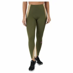 Own The Run Block 7/8 Running Leggings Women Focus Olive / Beige Tone