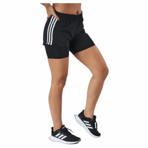 Pacer 3 Stripe Woven 2 In 1 Short Black / White