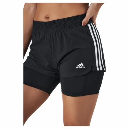 Pacer 3 Stripe Woven 2 In 1 Short Black / White