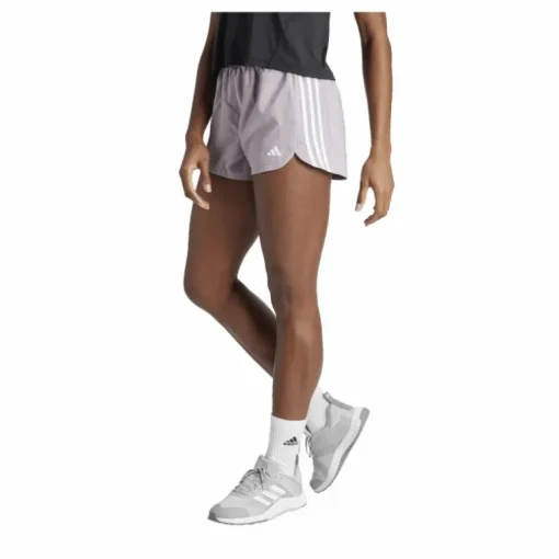 Pacer Training 3-Stripes Woven High-Rise Shorts Preloved Fig / White