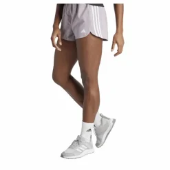 Pacer Training 3-Stripes Woven High-Rise Shorts Preloved Fig / White