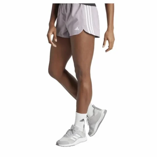 Pacer Training 3-Stripes Woven High-Rise Shorts Preloved Fig / White
