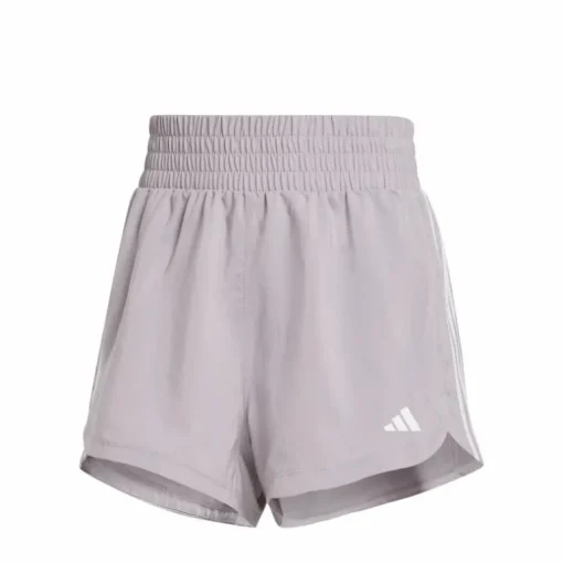 Pacer Training 3-Stripes Woven High-Rise Shorts Preloved Fig / White