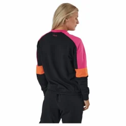 Paulina Cropped Crew Sweat Black-beetroot Purple-mandarin