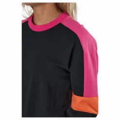 Paulina Cropped Crew Sweat Black-beetroot Purple-mandarin