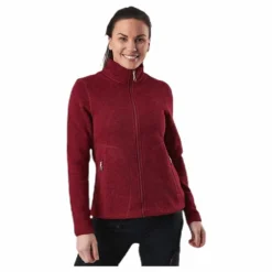 Paulina Melange Fleece Jacket Red