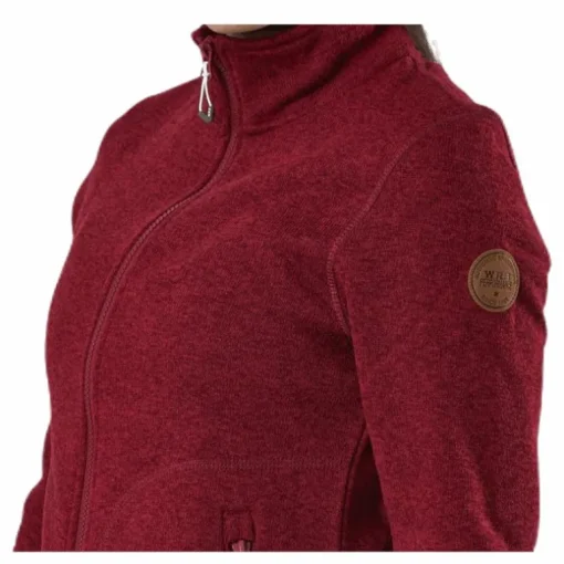 Paulina Melange Fleece Jacket Red