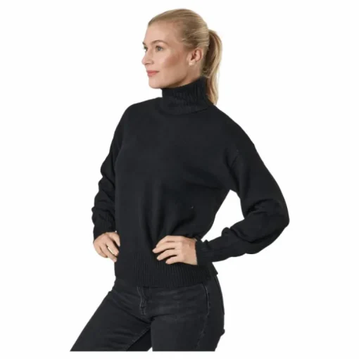 Pccava Ls High Neck Knit Bc Black