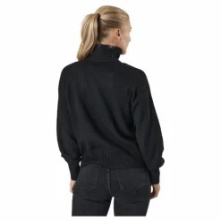 Pccava Ls High Neck Knit Bc Black