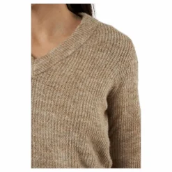 Pcellen Ls V-neck Knit Dress Silver Mink