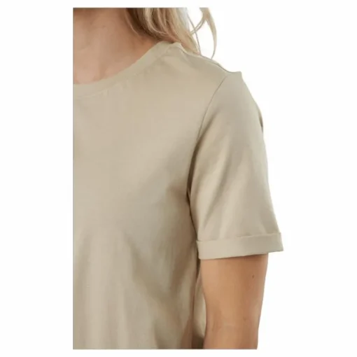 Pcria Ss Fold Up Solid Tee Noo White Pepper