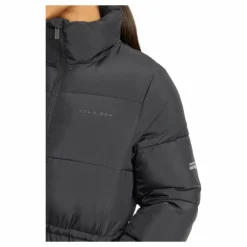 Pebble Drawstring Coat Black