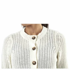 Petula Ls Knit Cardigan White