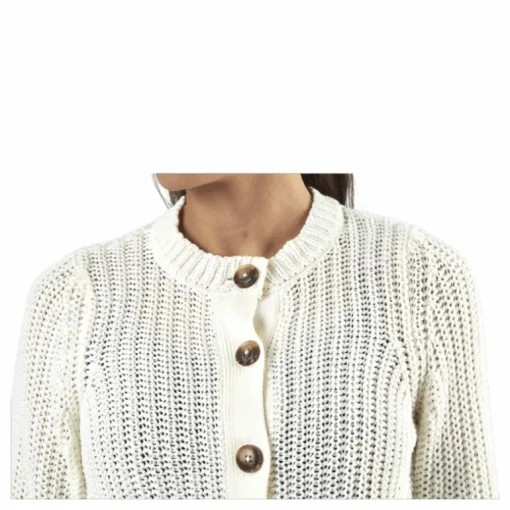 Petula Ls Knit Cardigan White