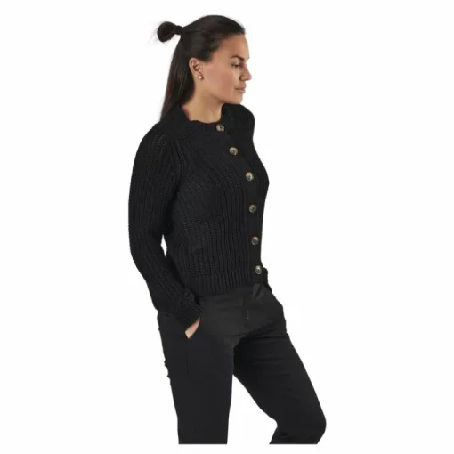 Petula Ls Knit Cardigan Black