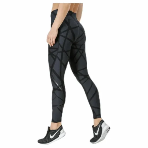 Print Mid-Rise Compression Tights W Black/Grey
