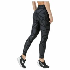 Print Mid-Rise Compression Tights W Black/Grey