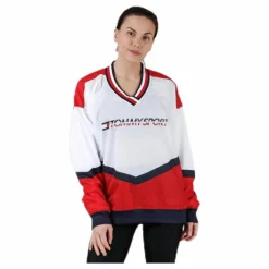 Pull Over Jacket With Iconic Rib Red
