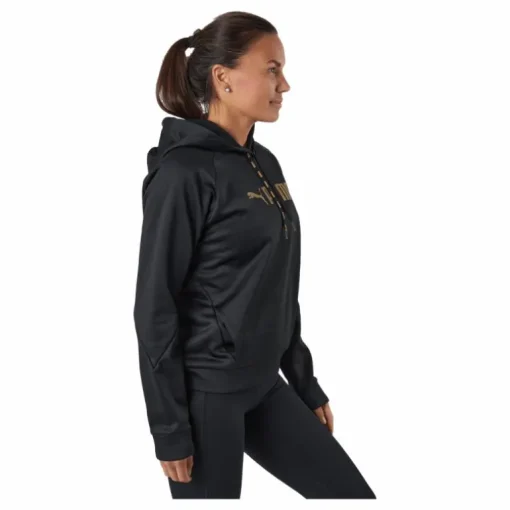 Puma Fit Tech Knit Po Hoodie Puma Black-metallic Gold