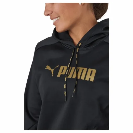 Puma Fit Tech Knit Po Hoodie Puma Black-metallic Gold