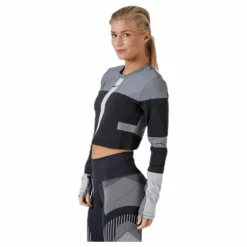 Run Tech Pack Knit Top LS Black/Grey