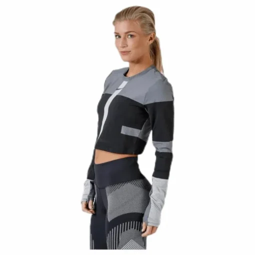 Run Tech Pack Knit Top LS Black/Grey