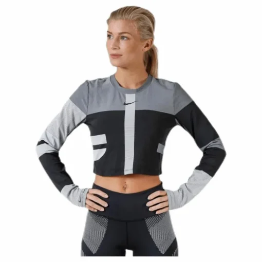 Run Tech Pack Knit Top LS Black/Grey