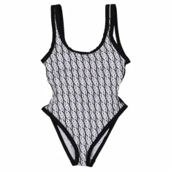 Scoop Back One Piece-rp Monogram White