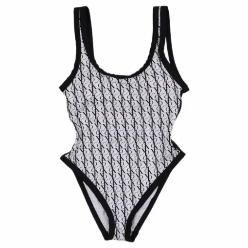Scoop Back One Piece-rp Monogram White