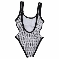 Scoop Back One Piece-rp Monogram White