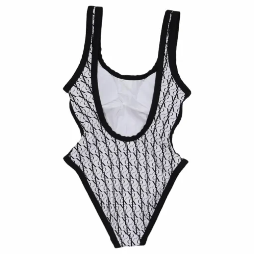 Scoop Back One Piece-rp Monogram White