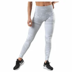 Seamless Floral Leggings Grey