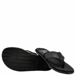 Seasand Leather Sandal Black