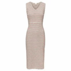 Simone S/L Dress Beige/Red