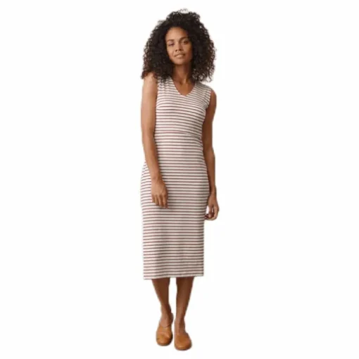 Simone S/L Dress Beige/Red