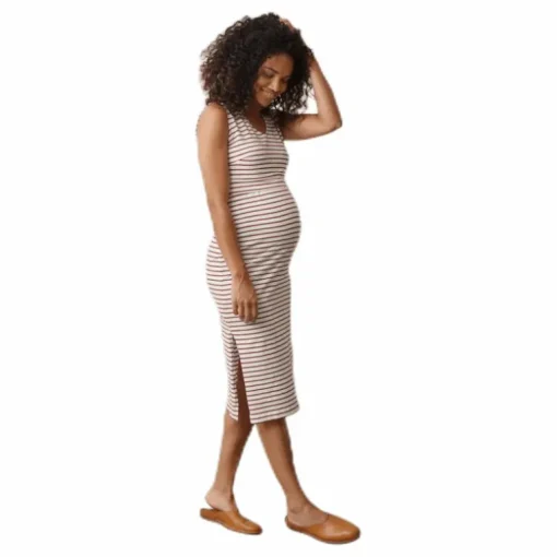 Simone S/L Dress Beige/Red
